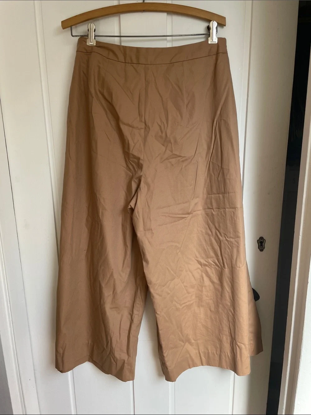 Banana Republic Camel Tie-Waist Wide-Leg Pants